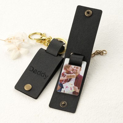 Personalisierter Foto-Schlüsselanhänger für Papa