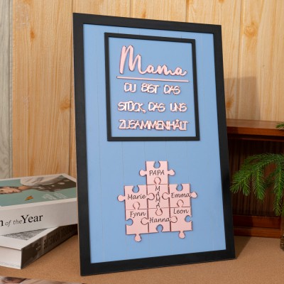 Benutzerdefinierte Mama Puzzle Zeichen mit Namen der Kinder für Mama Oma Muttertag