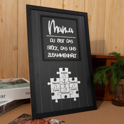 Benutzerdefinierte Mama Puzzle Zeichen mit Namen der Kinder für Mama Oma Muttertag