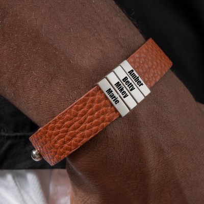 Herrenarmband mit personalisierten Namensperlen, Weihnachts- und Geburtstagsgeschenk für Vater, Ehemann, Freund