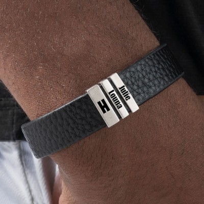 Personalisierte Papa-Armbänder mit eingraviertem Kindernamen Geschenkideen für den Weihnachtstag