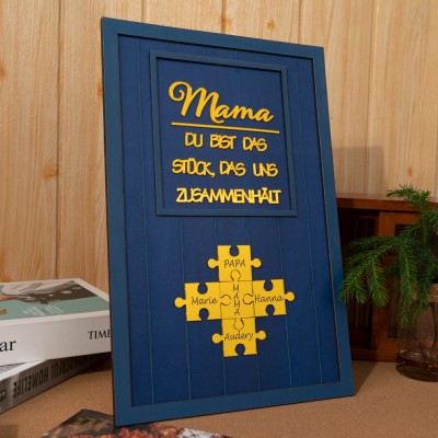 Benutzerdefinierte Mama Puzzle Zeichen mit Namen der Kinder für Mama Oma Muttertag