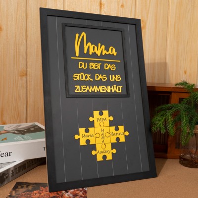 Benutzerdefinierte Mama Puzzle Zeichen mit Namen der Kinder für Mama Oma Muttertag
