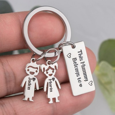 Personalisierte 1-10 Kinder Charms Gravur Name Schlüsselanhänger Geschenke