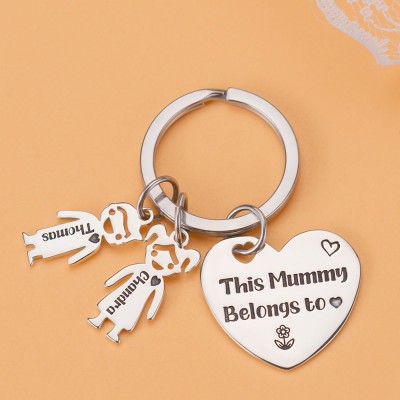 Personalisierte 1-10 Kinder Charms Gravur Name Schlüsselanhänger Geschenke zum Muttertag
