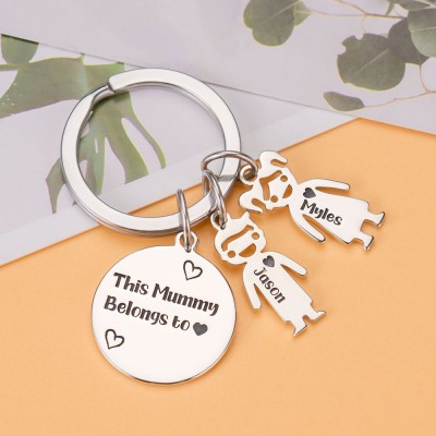 Personalisierte 1-10 Kinder Charms Gravur Name Schlüsselanhänger Geschenk