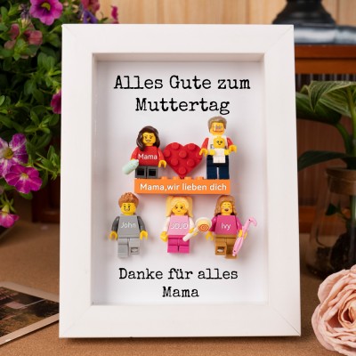 Personalisierte Kleine Figur mit Rahmen und Ziegelstein für Mama Muttertag Geschenk