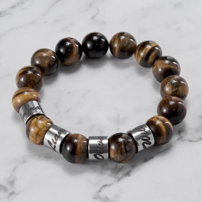 Benutzerdefinierte Gravur Namensperlen Armband mit 1-10 Perlen