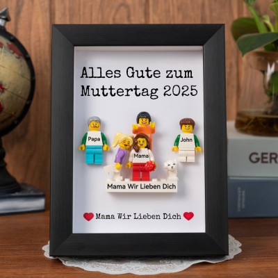 Personalisierte Kleine Figur mit Rahmen und Ziegelstein für Mama Muttertag Geschenk