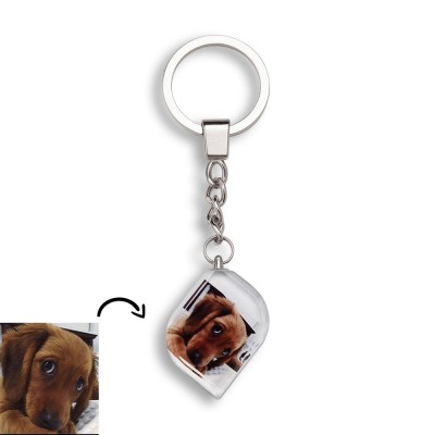 Benutzerdefinierter Kristall Foto Schlüsselanhänger Personalisierte Bild Erinnerungsgeschenke