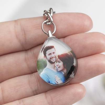 Benutzerdefinierter Kristall Foto Schlüsselanhänger Personalisierte Paar Geschenke