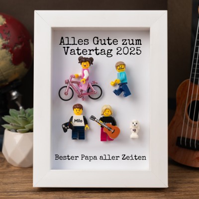 Personalisierte Kleine Figur mit Rahmen für Papa Vatertag Geschenk