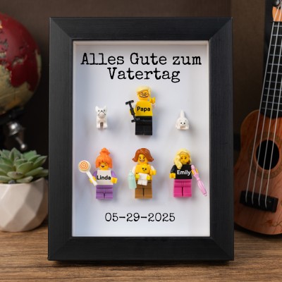 Personalisierte Kleine Figur mit Rahmen für Papa Vatertag Geschenk