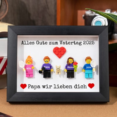 Personalisierte Kleine Figur mit Rahmen für Papa Vatertag Geschenk