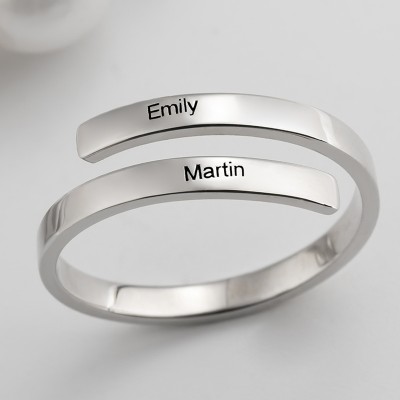 Personalisierter Initial-Stapelring | Benutzerdefinierter Briefring aus Sterlingsilber