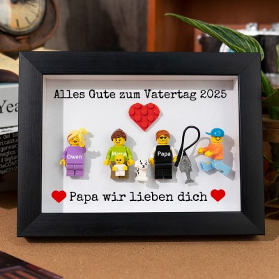 Personalisierte Kleine Figur mit Rahmen für Papa Vatertag Geschenk