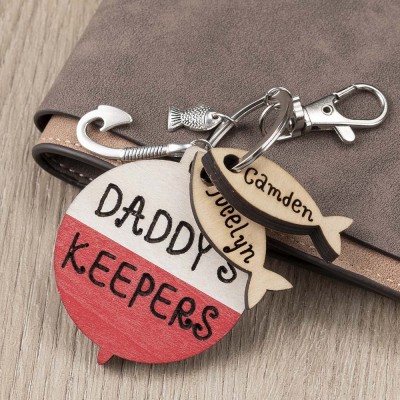Vatertagsgeschenk personalisiert 1-10 Name graviert Angeln Schlüsselanhänger Papa Papa Omas Hüter