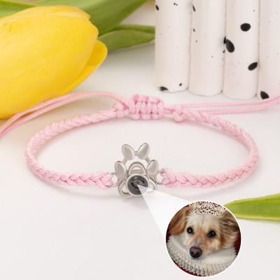 Personalisiertes Erinnerungs-Fotoprojektions-Pfoten-Charm-Armband für Haustierliebhaber