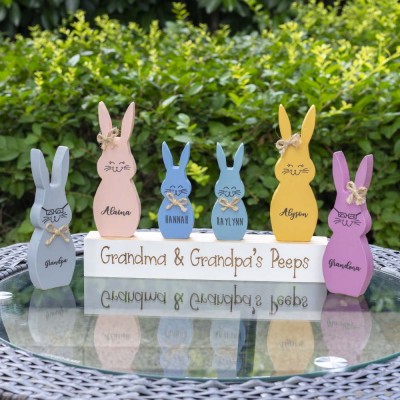 Ostern Peeps Zeichen personalisierte gravierte Name Holzhase Wohnkultur Opa Oma Geschenk