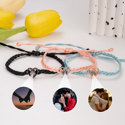 Personalisiertes Memorial-Fotoprojektions-Charm-Armband, Valentinstag-Geschenkideen