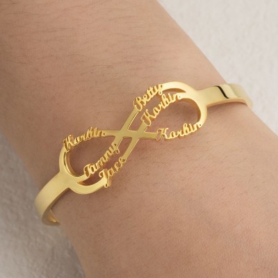 Personalisiertes Infinity-Namensarmband mit 1-6 Namen