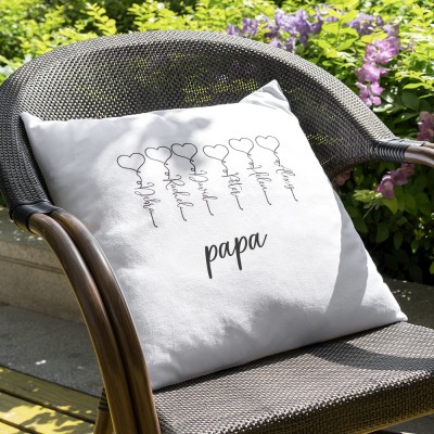 Personalisierte Familienkissen Gravur 1-16 Namen Vatertagsgeschenk