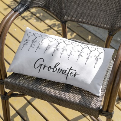 Personalisierte Familienkissen Gravur 1-16 Namen Vatertagsgeschenk