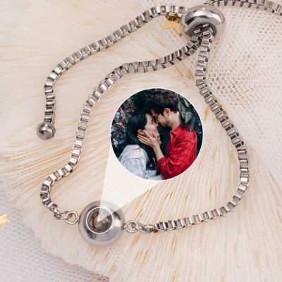 Individuelles Fotoprojektions-Charm-Armband für Paare, Seelenverwandte, Valentinstag-Geschenkideen