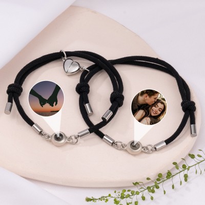 Personalisiertes Erinnerungsarmband mit Fotoprojektion, 2er-Set, für Sie und Ihn, Geschenkideen zum Valentinstag