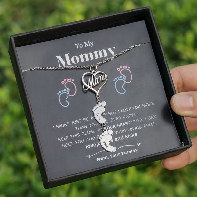 Personalisierte 1-10 Baby Feet Charms Namenskette zum Geschenk meiner Mutter
