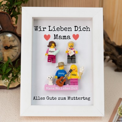 Personalisierte Kleine Figur mit Rahmen und Ziegelstein für Mama Muttertag Geschenk