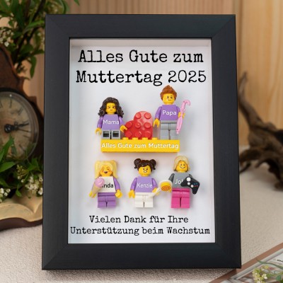 Personalisierte Kleine Figur mit Rahmen und Ziegelstein für Mama Muttertag Geschenk