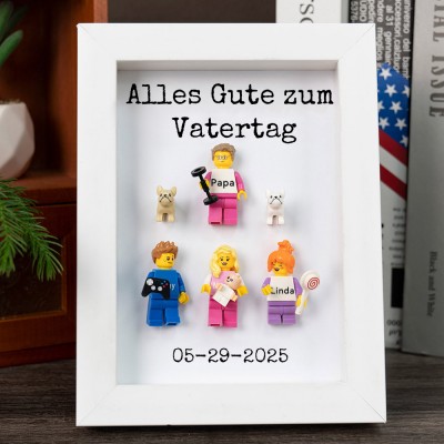 Personalisierte Kleine Figur mit Rahmen für Papa Vatertag Geschenk