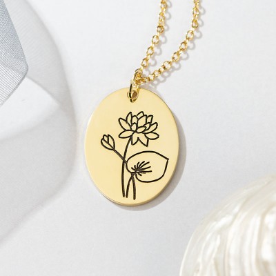 Personalisierte Halsketten mit Geburtsblumen für Sie
