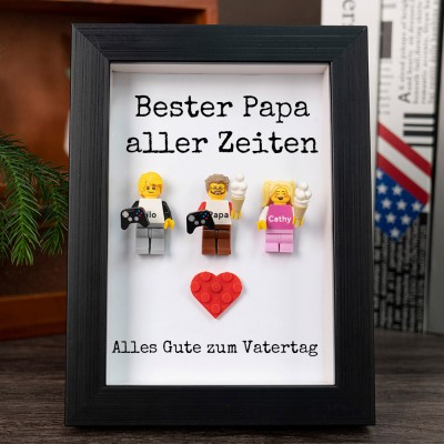 Personalisierte Kleine Figur mit Rahmen für Papa Vatertag Geschenk
