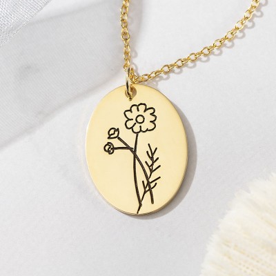 Personalisierte Halsketten mit Geburtsblumen für Sie