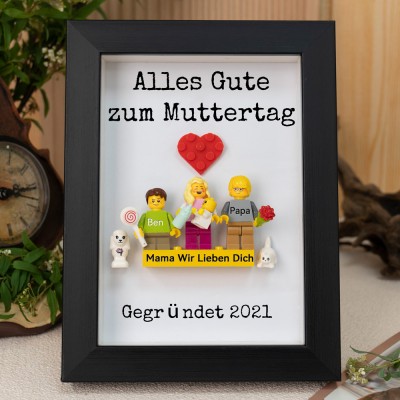 Personalisierte Kleine Figur mit Rahmen und Ziegelstein für Mama Muttertag Geschenk