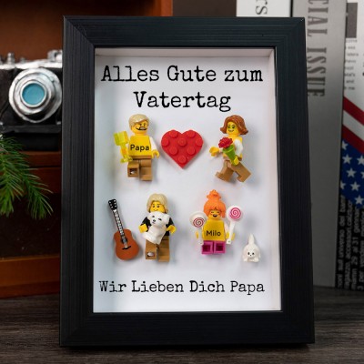 Personalisierte Kleine Figur mit Rahmen für Papa Vatertag Geschenk
