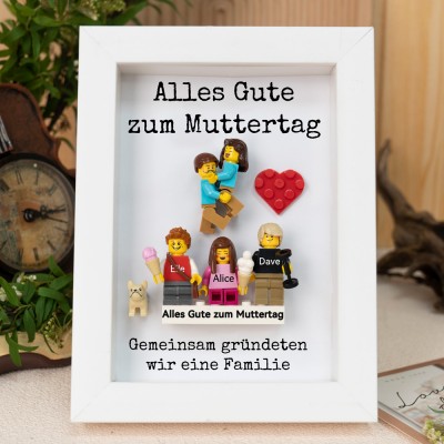 Personalisierte Kleine Figur mit Rahmen und Ziegelstein für Mama Muttertag Geschenk