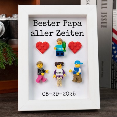 Personalisierte Kleine Figur mit Rahmen für Papa Vatertag Geschenk