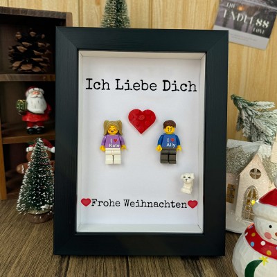 Personalisierte Figur mit Rahmen für Paar Weihnachten Valentinstag Geschenk