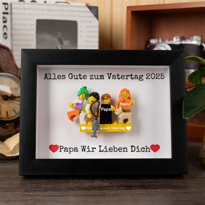 Personalisierte Kleine Figur mit Rahmen und Ziegelstein für Papa Vatertag Geschenk