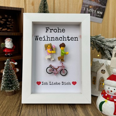 Personalisierte Figur mit Rahmen für Paar Weihnachten Valentinstag Geschenk