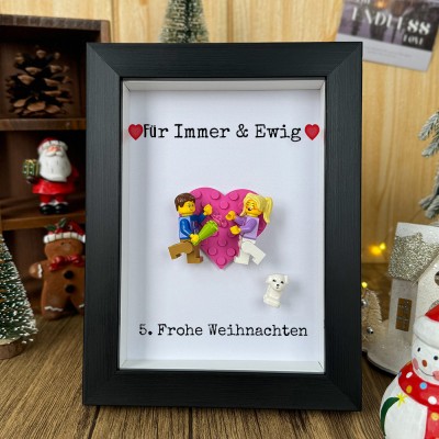 Personalisierte Figur mit Rahmen für Paar Weihnachten Valentinstag Geschenk