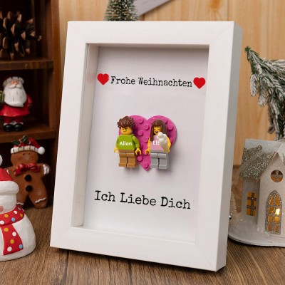 Personalisierte Figur mit Rahmen für Paar Weihnachten Valentinstag Geschenk