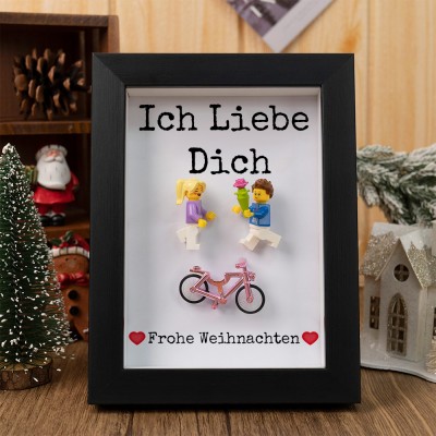 Personalisierte Figur mit Rahmen für Paar Weihnachten Valentinstag Geschenk