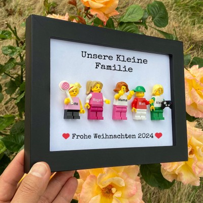 Personalisierte Kleine Figur mit Rahmen für Familie Weihnachtsgeschenk