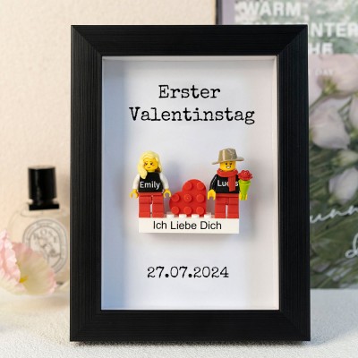Personalisierte Figur mit Rahmen für Paar Valentinstag Geschenk