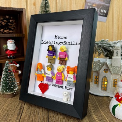 Personalisierte Kleine Figur mit Rahmen für Familie Weihnachtsgeschenk