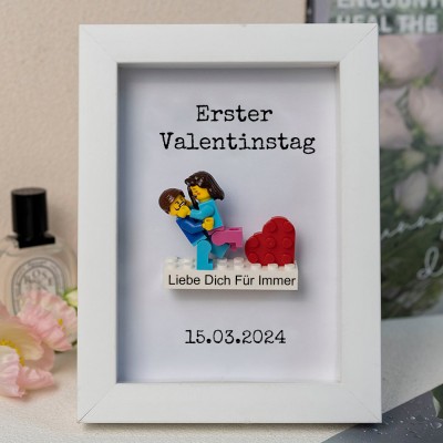 Personalisierte Figur mit Rahmen für Paar Valentinstag Geschenk
